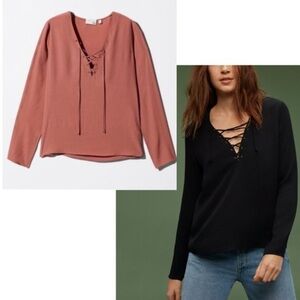 Aritzia Wilfred Free Dusty Rose Redling Blouse Size S